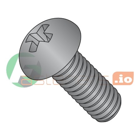 Newport Fasteners #8-32 x 3/8 in Phillips Round Machine Screw, Black Oxide Steel, 10000 PK 196704